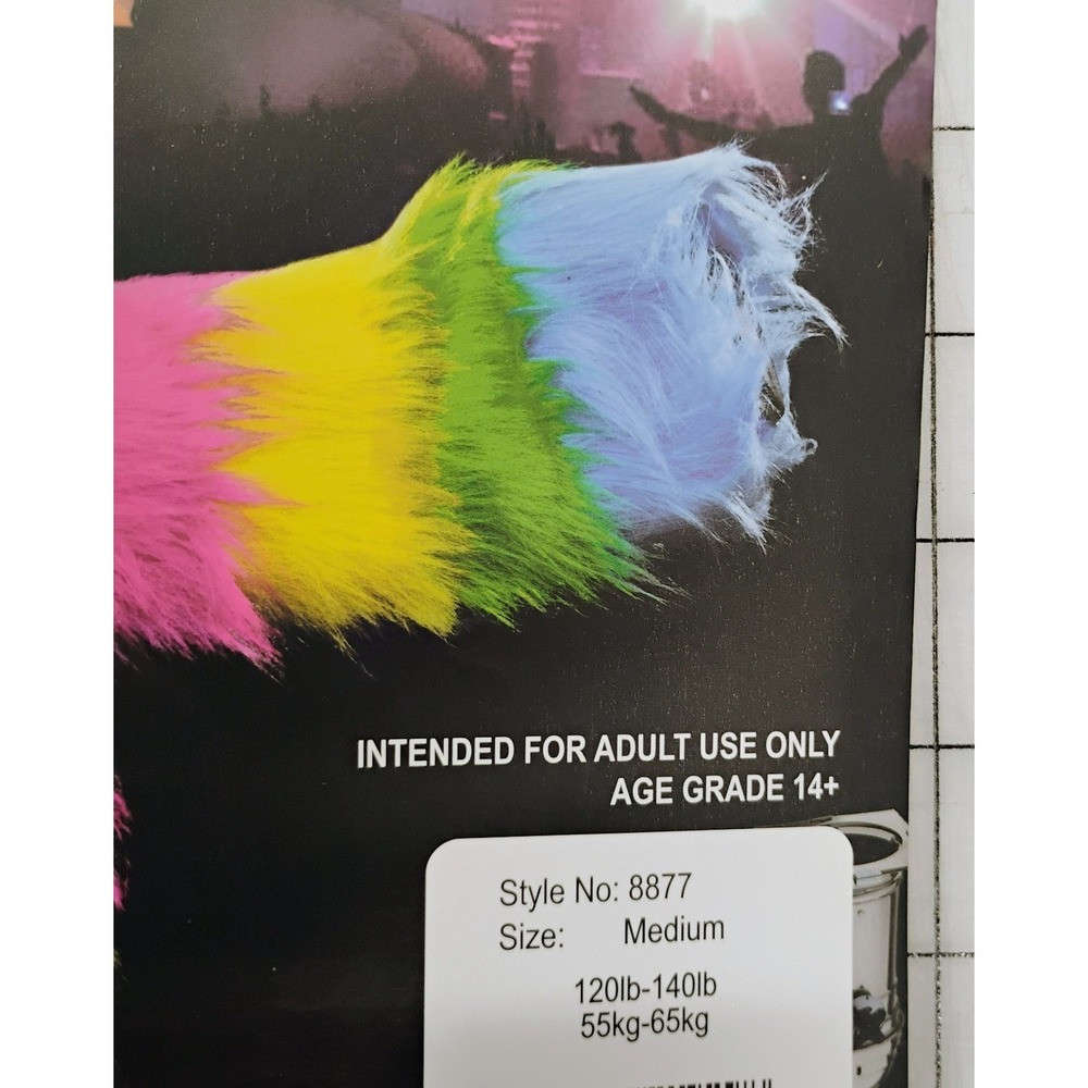 Adult HALLOWEEN Costume KANDI KID Medium DREAMGIRL 2 Piece Rainbow Colors - Picture 5 of 11